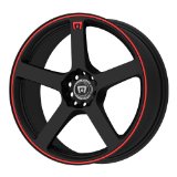 Motegi Racing MR116 Matte Black Finish Wheel with Red Accents (15x6.5"/4x100mm)