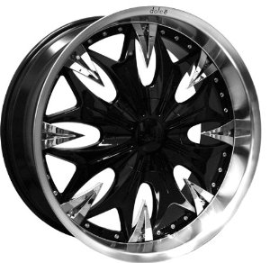 DOLCE DC20 20X8.5+38 5X112+5X114.3 BLACK WITH CHROME ACCENTS 