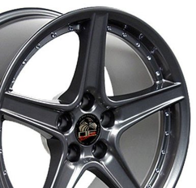 Saleen Style Wheel with Rivets Fits Mustang (R) - Gunmetal18x10 