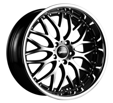 Vertini Riviera Rims Wheels 19x8.5" 19x9.5" BMW 3 Series Machined Black Chrome LIP 4pc-1se